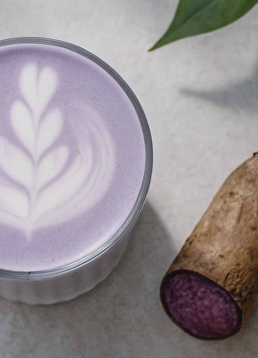 Ube Latte: alles über das trendige violette Getrank, seine Vorteile und einfache Rezepte
